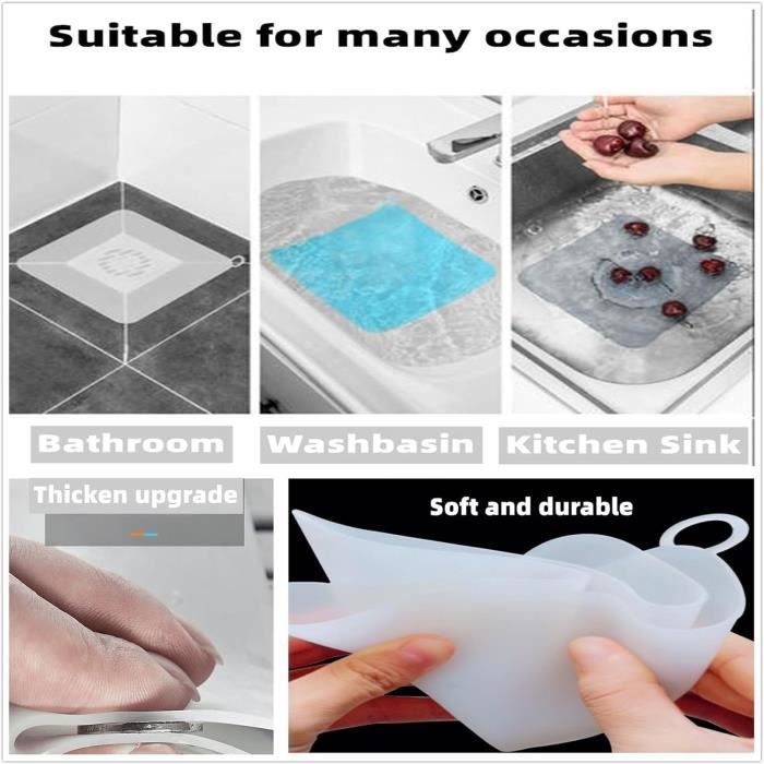 Lot De 2 Bouchons De Vidange De Douche Universels En Silicone De 15 Cm