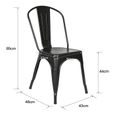 Chaises en métal Design Industriel Noir - JINKEEY - Lot de 8 - 150kg - Salle à manger - Fer-2