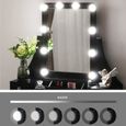 ANWBROAD Coiffeuse Moderne Table de maquillage Vaniteacute; Set avec miroir eacute;claireacute; 10 ampoules LED agrave; incandescenc-2