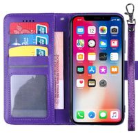 Étui Portefeuille Pour Wiko View 32 GB - Protection Flip Avec 3 Fentes Cartes, Noir Similicuir