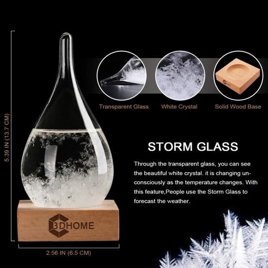 FISHTEC Barometre a Cristaux Storm Glass - Bouteille de Previsions
