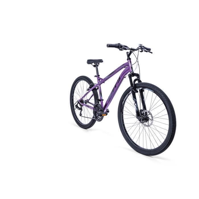 Velo VTT Huffy Extent pour femmes 27 5 Semi Rigide Shimano 18 vitesses violet brillant noir Cdiscount Sport