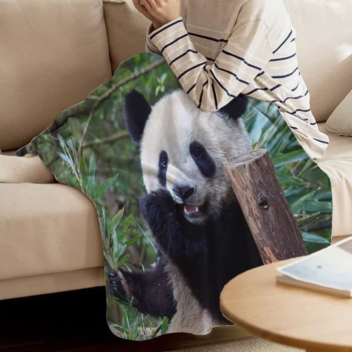 Couverture Polaire 150x200cm Panda Mignon,Plaid Polaire Bambou