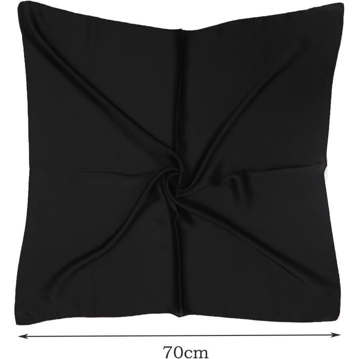 Foulard Carré En Satin Pour Femme - 88,9 Cm - Pour Dormir, Noir