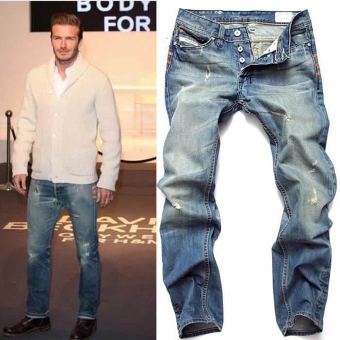 Jean delavé troué homme 2025