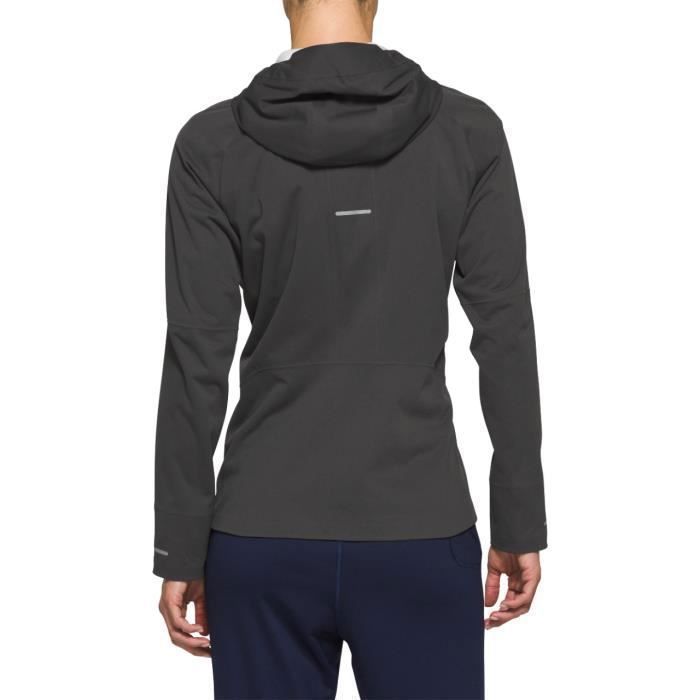 Veste de running femme Asics Accelerate Gris fonc Imperm able