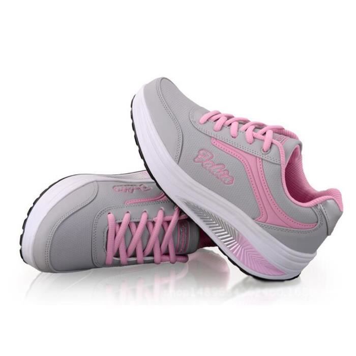 Basket Femme Chaussure de sport Nouveau Mode Feminine Chaussure Gris rose Gris Cdiscount Chaussures