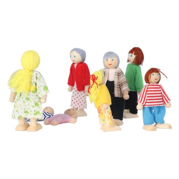 VGEBY Famille de maison de poupée en bois Accessoires pour Maison