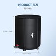 Récupérateur d'eau de pluie pliable - ALIGHTUP - 190L - Tissu maillé en PVC - Barre d'appui large PVC - Noir-3