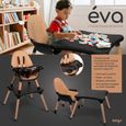 Chaise haute évolutive EVA 2 en 1 dès 6 mois avec pieds en bois - transformable en chaise enfant + bureau de 3 à 5 ans (Marron)-3