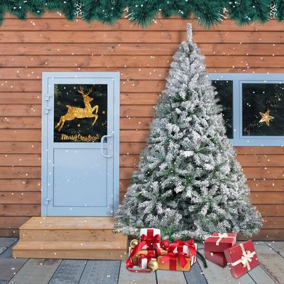Sapin De Noël Artificiel Neigeux 210 Cm HENGMEI - PVC Dense, Branches Hinges Métal, Support Solide, Facile à Assembler - 3