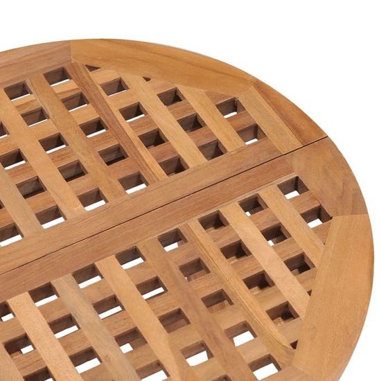 Table De Bistro Pliable En Teck Massif 60x60x65 Cm – Table Jardin Terrasse Extérieur Intérieur, Solide Et Élégante, Facile à Ranger