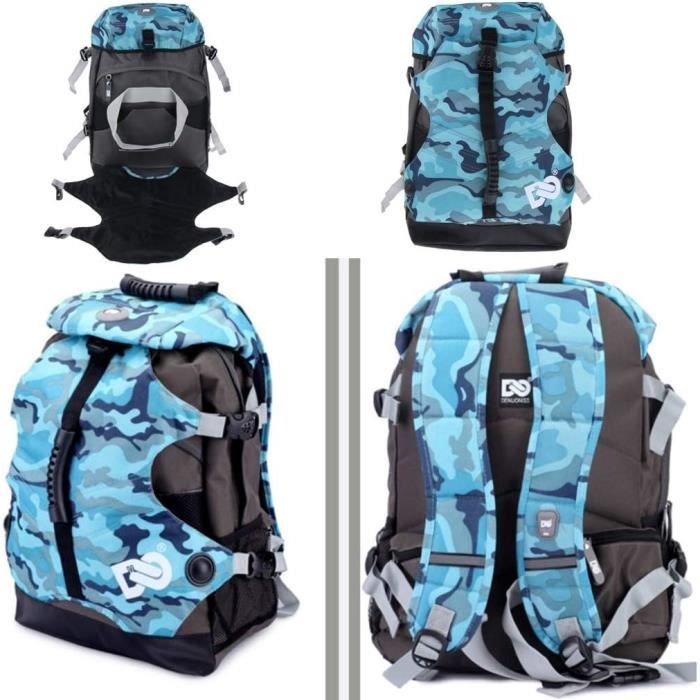 Sac à Patins à Roulettes Et Patins à Glace - Grand Format Avec Bandoulière Réglable - Noir - Pour Homme Et Femme