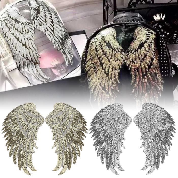 Lot De 60 Patches Ailes D'Ange – Appliques Relief, Paillettes Irisées, DIY