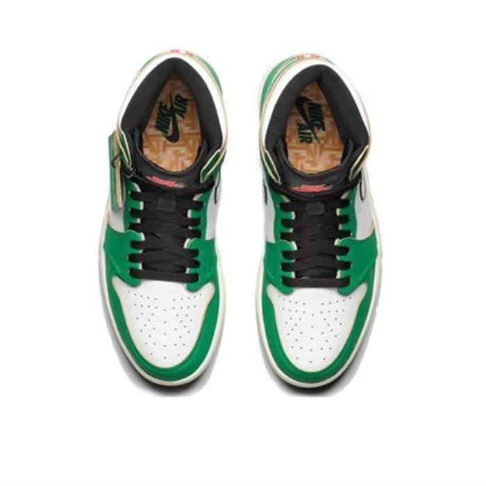 BASKET Air Jordan1 Retro High OGLucky Green DB4612 300 AUTREMENT Blanc Cuir Adulte Lacets Or Cdiscount Chaussures