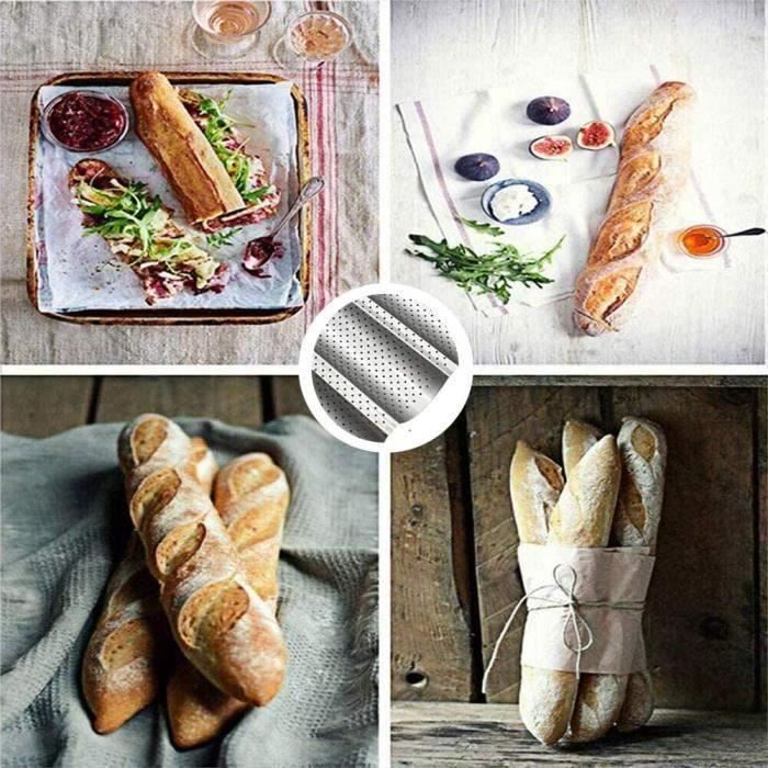 moule à pain français antiadhésif moule moule à pain français pour 4 moules  à baguette conception de maille pour la cuisson,TG06242