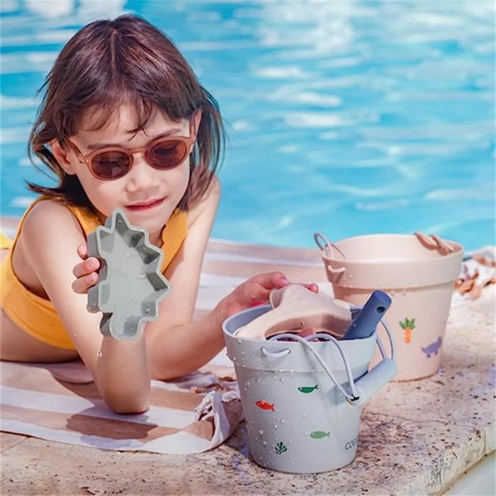 Jouets De Plage 11 Pièces En Silicone - Seau Pliable, Moules Animaux, Parfait Pour Sable, Jardin Ou Baignoire !