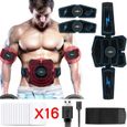 Electrostimulateur Musculaire USB charge,EMS 8 Ceinture Abdominale Electrostimulation/Bras/Cuisse Muscle Forme d'exercice Fitness-0