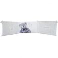 DOMIVA Tour de lit Little Bear - Microfibre 100% Polyester - Adaptable - Gris - 40 x 180 cm-0