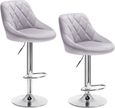 Tabouret de Bar Réglable en Hauteur, Tabouret Pivotant à 360°, en Velours Tabouret de Bar Réglable en Hauteur, Tabouret Pivotant à 360°, en Velours