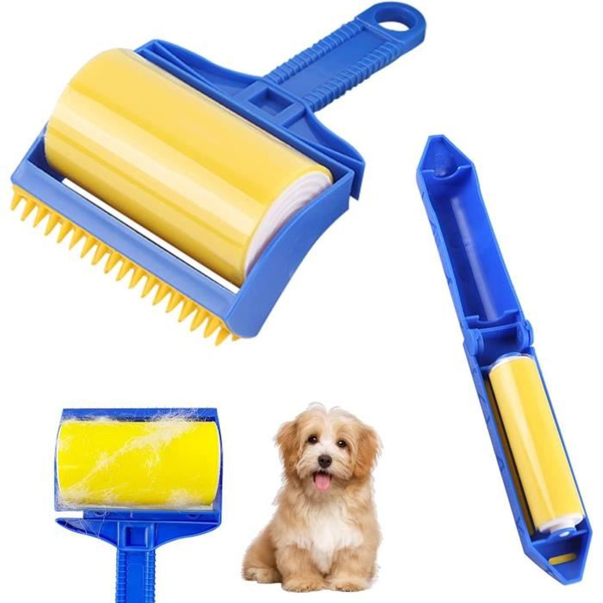 2 Pièces Rouleau Adhesif Vetement, Lint Roller Retire Poils Animaux