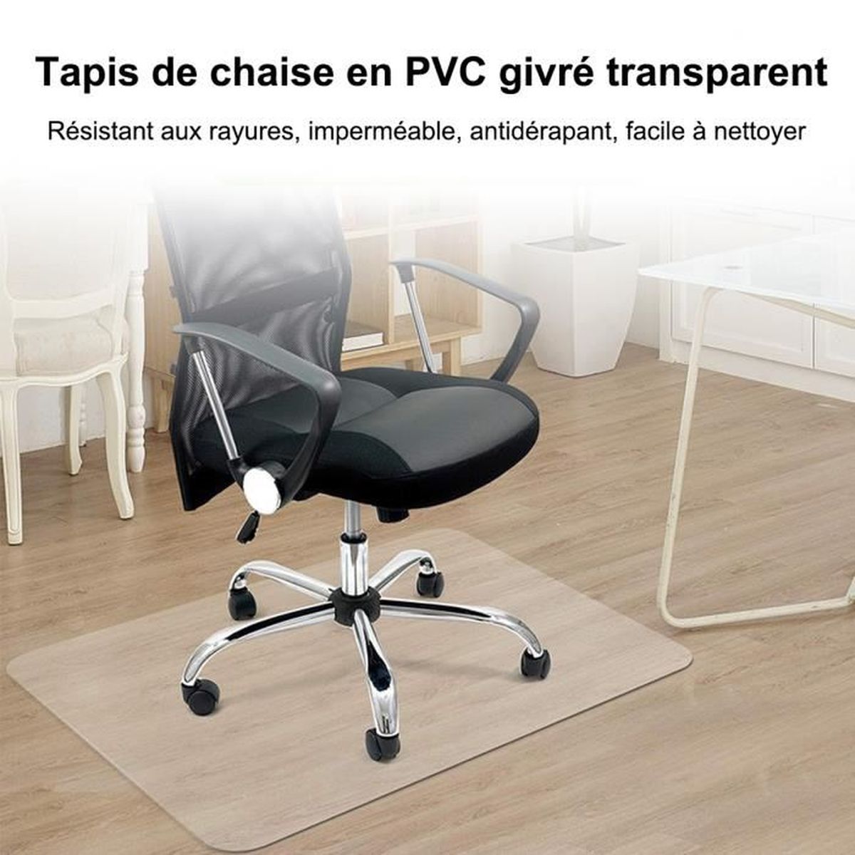 Relaxdays Tapis protège-sol pour chaise de bureau 3 tailles tapis