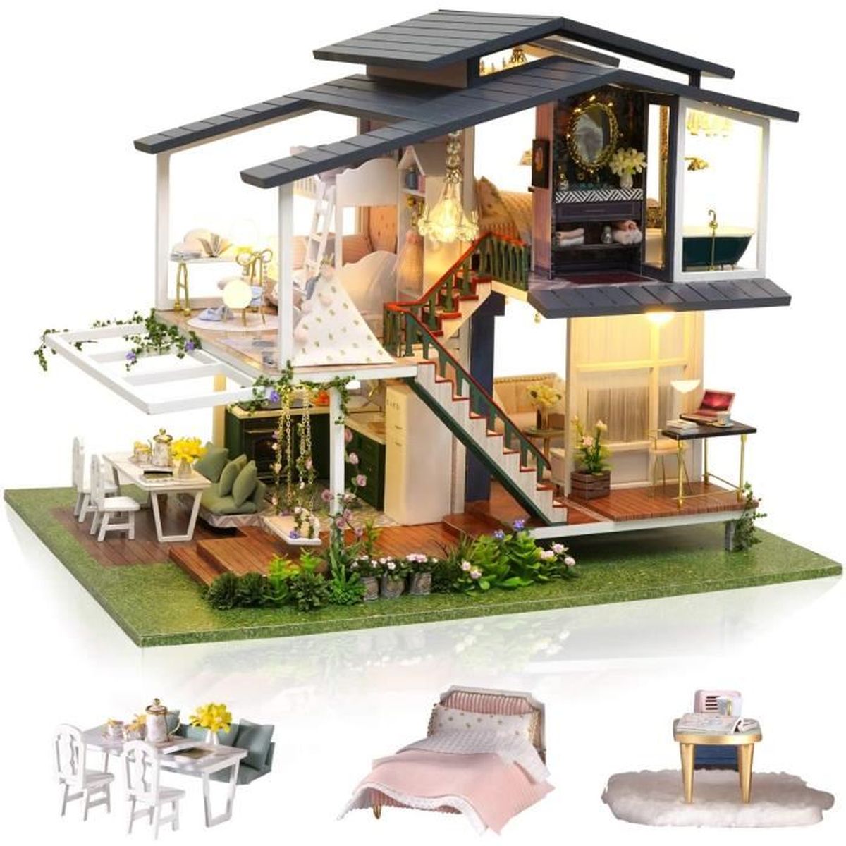 Kit de maison de poupée miniature DIY maison de poupée jouets DIY maison kit pour cadre photo design kits de poupées