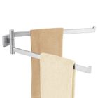 AURALUM MAX Porte-serviettes Mural Pivotant - Acier inoxydable - 40CM - 2 Barres - Brossé - Design Scandinave