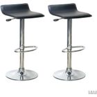 SUPFINE SIMPLE Tabouret de bar noir- Lot de 2 tabourets de bar en simili - réglable en hauteur et rotatif