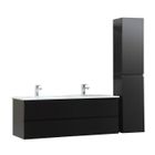 MOB-IN Meuble de salle de bain double vasque et colonne Sorrento Noir