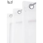 RIDEAUDISCOUNT Voilage 280 x 240 cm à 14 Oeillets Grande Largeur Effet Lisse Grande Transparence Uni Blanc