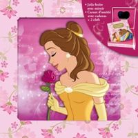 Disney Princesses. Jolie boîte avec miroir, carnet d'amitié avec cadenas + 2 clefs