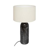 Atmosphera - Lampe cylindre en céramique noire et blanche H 48 cm Noir Et Beige