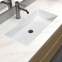 MEJE T2814 Lavabo de salle de bain encastrable rectangulaire en céramique Blanc 70 x 35 cm