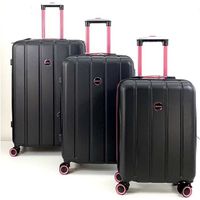 LUSTONE valise rigide monaco 1.1 Noir rose Set 3pcs