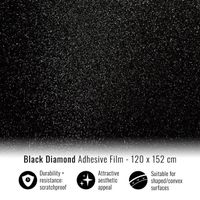 Film Adhésif Wrapping pour Capot de Voiture, Diamant Noir, 120 x 152 cm