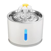 2 -Distributeur d'eau automatique pour animal de compagnie, 2.4 l, fontaine LED électrique muette, bol USB, chien, chat