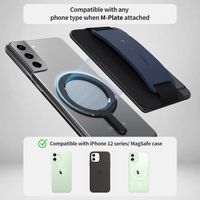 Sinjimoru M-BGrip Clementine Magnetic Phone Wallet for MagSafe,iPhone Card Holder with Cell Phone Kickstand & Phone Grip Strap fo