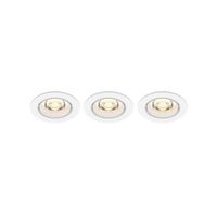 Philips spots LED encastrables IMPALA, 6W Blanc chaud, Pack de 3, blanc