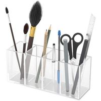 Porte-stylo en acrylique, 4 compartiments, stylo, rangement pour pinceaux de maquillage