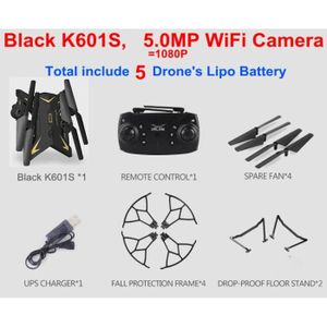 DRONE Noir K601S 5MP 5B - Drone K601s À Grande Batterie 