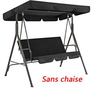 ACCESSOIRE DE STORE Auvent,Sièges pour 3 personnes couverture supérieure de la balançoire de jardin extérieure (Noir)