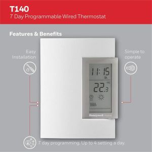 THERMOSTAT D'AMBIANCE Honeywell Home T140 Thermostat câblé programmable 