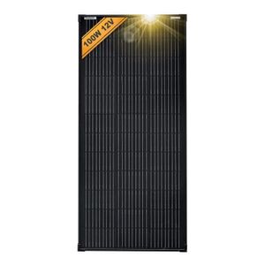 KIT PHOTOVOLTAIQUE Enjoy solar Mono 100 W Black 12V Panneau solaire monocristallin Panneau solaire photovoltaïque idéal pour camping-car, abri.[G79]