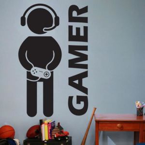 Gamer Stickers muraux Auto-adh/ésif Stickers muraux Personnalit/é D/écoration Autocollant texte Gamer Controller BESLIME Stickers Muraux avec PVC Sticker Mural