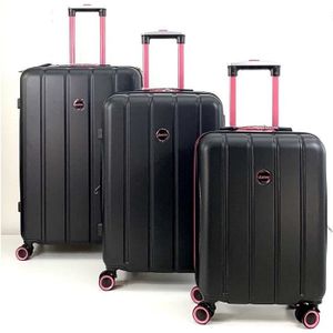 SET DE VALISES LUSTONE valise rigide monaco 1.1 Noir rose Set 3pc