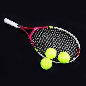 RAQUETTE DE TENNIS Drfeify Raquette de tennis simple durable en corde pour l'entraînement et la pratique des enfants (Rose Rouge) 1100273