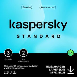 ANTIVIRUS À TELECHARGER Kaspersky Standard 3 Postes/ 2 Ans - Version Téléc