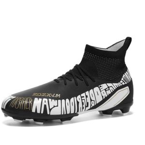 CHAUSSURES DE FOOTBALL Chaussures de Football Homme high Top Spike-OOTDAY- Crampons Profession Athlétisme Entrainement Chaussures de Sport-Noir
