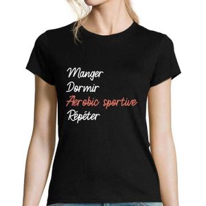 T-SHIRT MAILLOT DE SPORT Aerobic Sportive | T-Shirt Femme Sport Humour Drôl